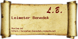 Leimeter Benedek névjegykártya