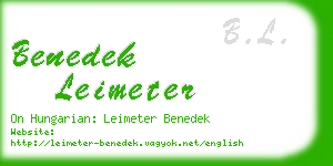 benedek leimeter business card